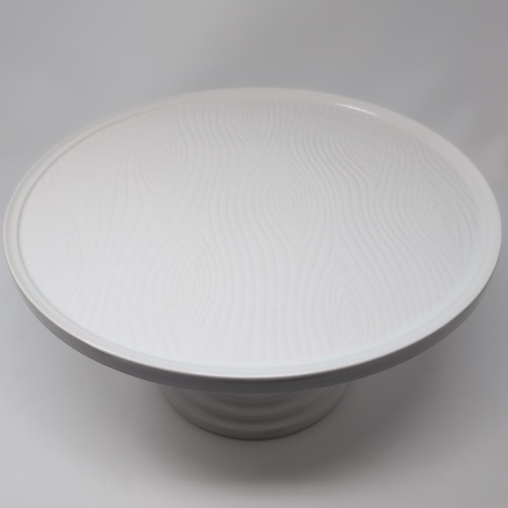 Temp-tations Woodland Ceramic Pedestal Cake Stand with Dome Glass Lid White - Picture 7 of 10